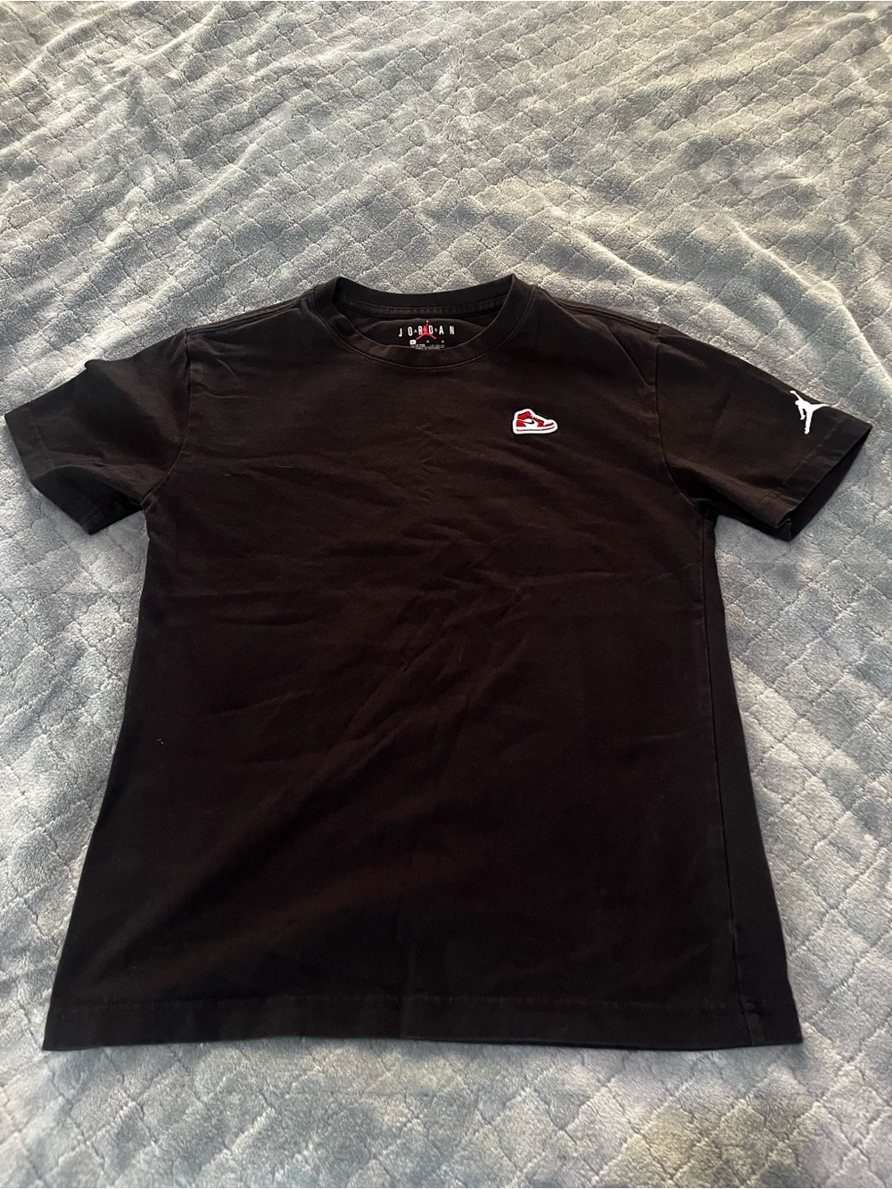 Jordan Black Tee with Red & White Chest Patch